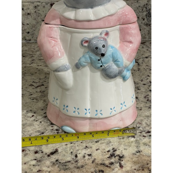 Ceramic‎ Mouse Cookie Jar, Novelty Kitchen Storage, Decorative Container - Picture 3 of 9